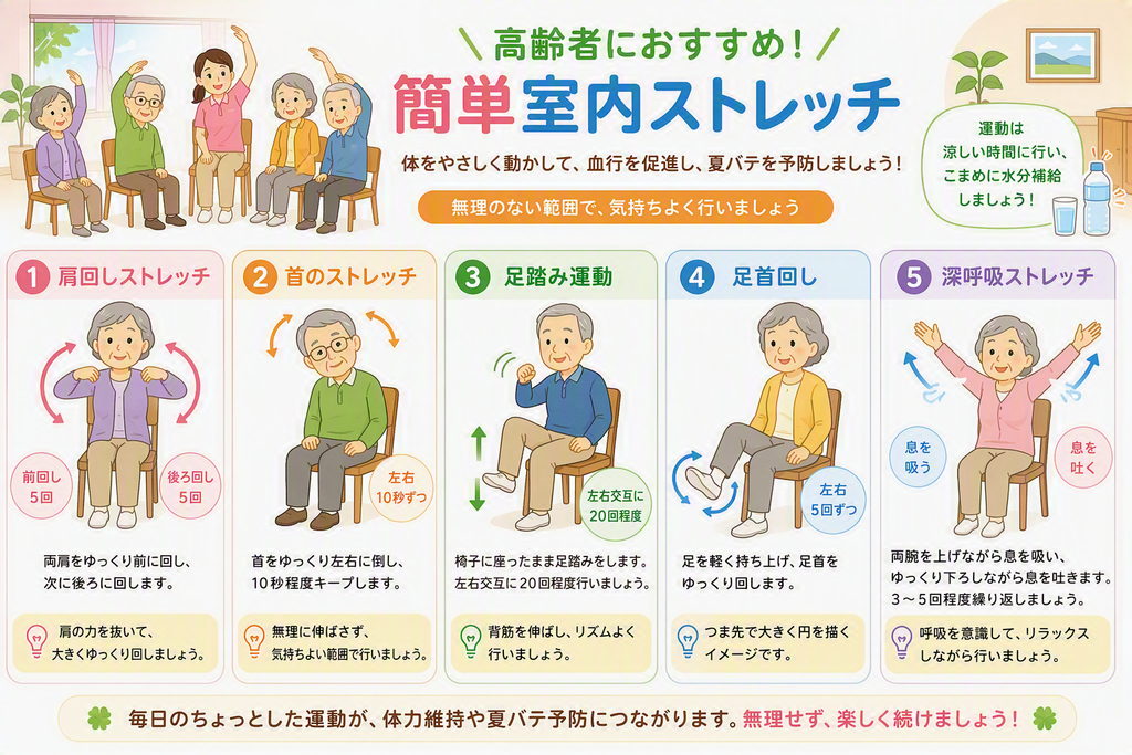 介護　グループホーム　ストレッチ　運動　レクリエーション